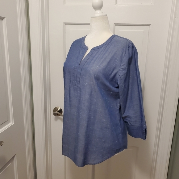 Van Heusen Blue Tunic Top Size Large, Business Casual - Picture 5 of 9